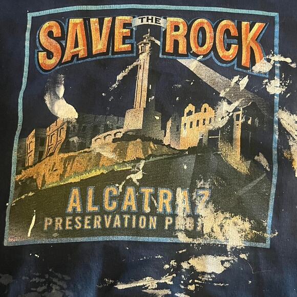 Vintage Hanes The Rock sweatshirt grunge paint markings - Picture 2 of 8